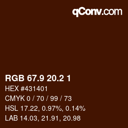 Color code: RGB 67.9 20.2 1 | qconv.com