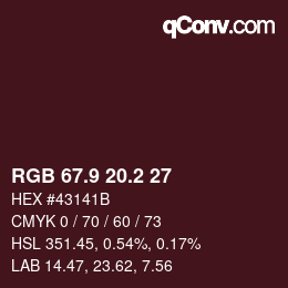Color code: RGB 67.9 20.2 27 | qconv.com