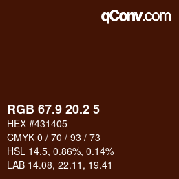 Color code: RGB 67.9 20.2 5 | qconv.com