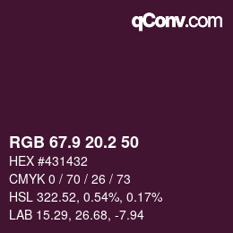 Color code: RGB 67.9 20.2 50 | qconv.com