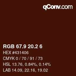 カラーコード: RGB 67.9 20.2 6 | qconv.com