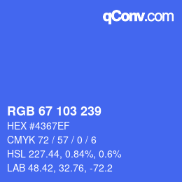 Color code: RGB 67 103 239 | qconv.com