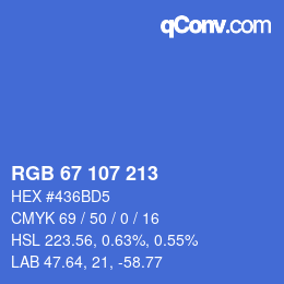 Color code: RGB 67 107 213 | qconv.com