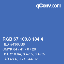 カラーコード: RGB 67 108.8 184.4 | qconv.com