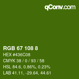Color code: RGB 67 108 8 | qconv.com
