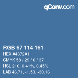 Color code: RGB 67 114 161 | qconv.com