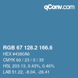 カラーコード: RGB 67 128.2 166.6 | qconv.com