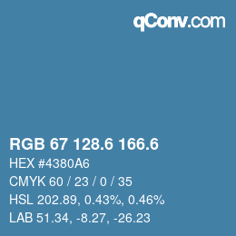 カラーコード: RGB 67 128.6 166.6 | qconv.com