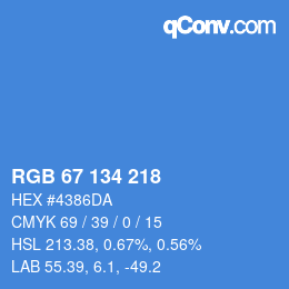 Color code: RGB 67 134 218 | qconv.com