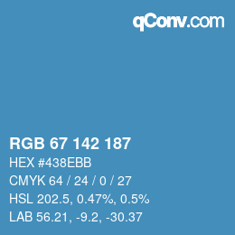 Color code: RGB 67 142 187 | qconv.com