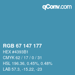 Code couleur: RGB 67 147 177 | qconv.com