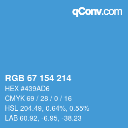 Color code: RGB 67 154 214 | qconv.com