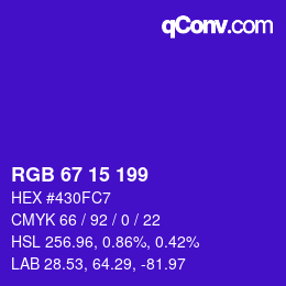Color code: RGB 67 15 199 | qconv.com