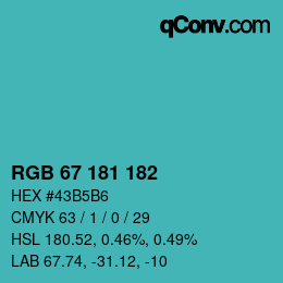 Code couleur: RGB 67 181 182 | qconv.com