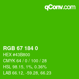 Color code: RGB 67 184 0 | qconv.com