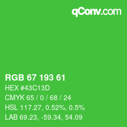 Color code: RGB 67 193 61 | qconv.com