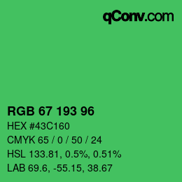Color code: RGB 67 193 96 | qconv.com