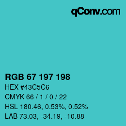 Color code: RGB 67 197 198 | qconv.com