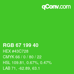 Color code: RGB 67 199 40 | qconv.com