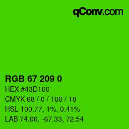 Color code: RGB 67 209 0 | qconv.com