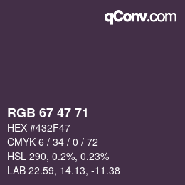 Farbcode: RGB 67 47 71 | qconv.com