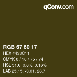Farbcode: RGB 67 60 17 | qconv.com