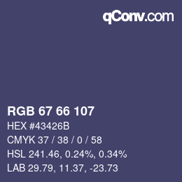 Código de color: RGB 67 66 107 | qconv.com