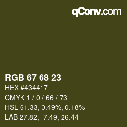Farbcode: RGB 67 68 23 | qconv.com