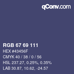 颜色代码: RGB 67 69 111 | qconv.com
