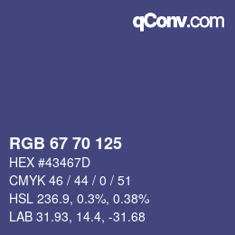 カラーコード: RGB 67 70 125 | qconv.com