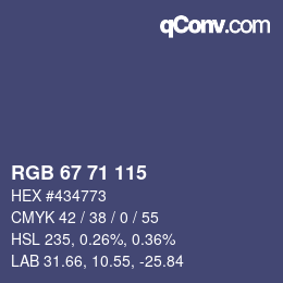 カラーコード: RGB 67 71 115 | qconv.com