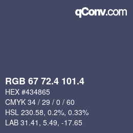 カラーコード: RGB 67 72.4 101.4 | qconv.com
