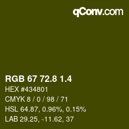 カラーコード: RGB 67 72.8 1.4 | qconv.com
