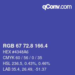 カラーコード: RGB 67 72.8 166.4 | qconv.com