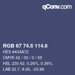 カラーコード: RGB 67 74.6 114.6 | qconv.com