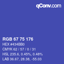 Color code: RGB 67 75 176 | qconv.com