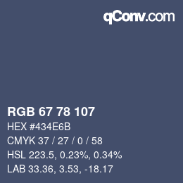 Código de color: RGB 67 78 107 | qconv.com