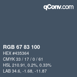 Code couleur: RGB 67 83 100 | qconv.com