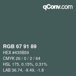 Farbcode: RGB 67 91 89 | qconv.com