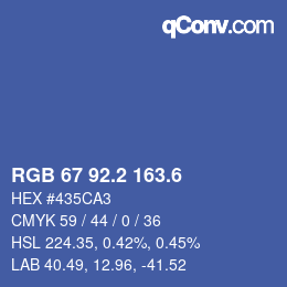 カラーコード: RGB 67 92.2 163.6 | qconv.com