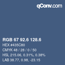 カラーコード: RGB 67 92.6 128.6 | qconv.com