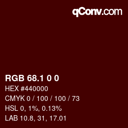 カラーコード: RGB 68.1 0 0 | qconv.com
