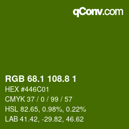 カラーコード: RGB 68.1 108.8 1 | qconv.com