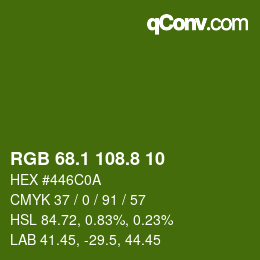 カラーコード: RGB 68.1 108.8 10 | qconv.com