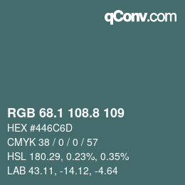 カラーコード: RGB 68.1 108.8 109 | qconv.com