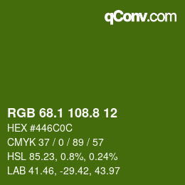 カラーコード: RGB 68.1 108.8 12 | qconv.com