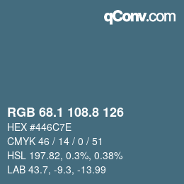 Color code: RGB 68.1 108.8 126 | qconv.com
