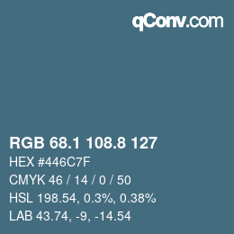 Color code: RGB 68.1 108.8 127 | qconv.com