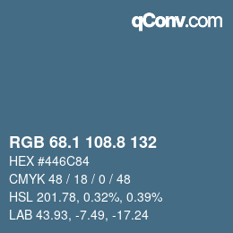 Color code: RGB 68.1 108.8 132 | qconv.com