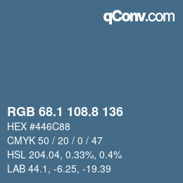 Color code: RGB 68.1 108.8 136 | qconv.com